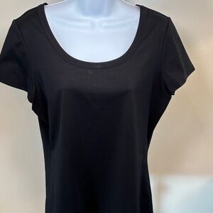 Lafayette 148 New York Black Short Sleeve Tee